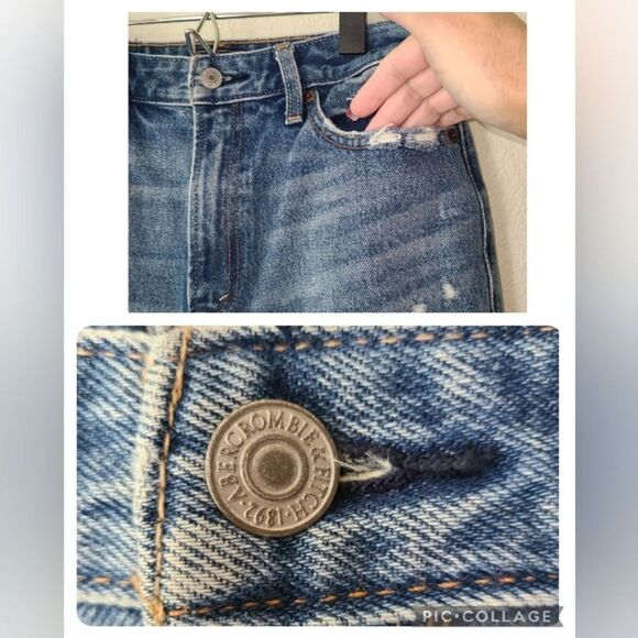 Abercrombie‎ & Fitch Anne High Rise Girlfriend Jean 27/4 Distressed Crop - Picture 5 of 12